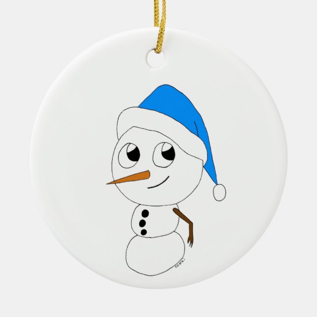 Décoration En Céramique chibi snowman (Devant)