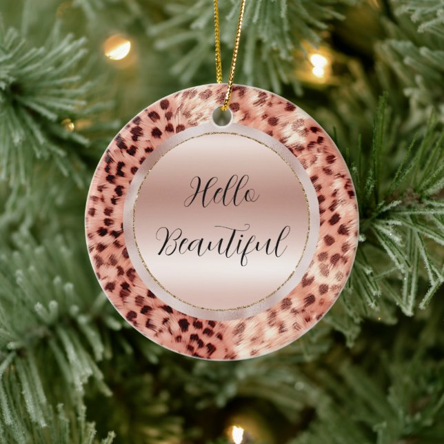 Décoration En Céramique Chic Joli Rose Gold Leopard (Arbre)