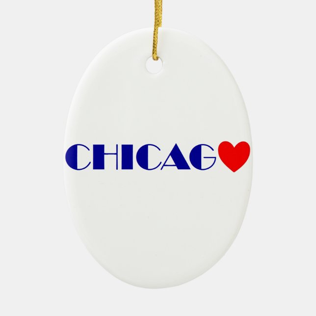 Décoration En Céramique chicago j'aime (Devant)