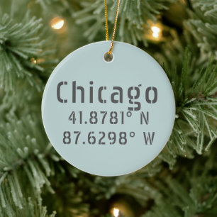 Décoration En Céramique Chicago Latitude Longitude personnalisée