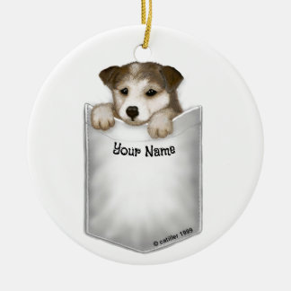 Décoration En Céramique Chien à chiot de poche
