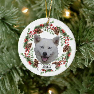 Décoration En Céramique chien akitas personnalisation de l'ornement de ani