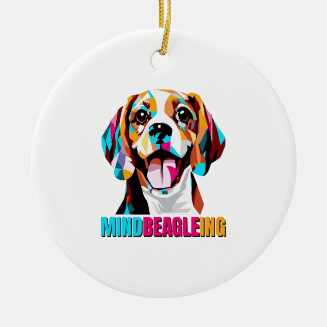 Décoration En Céramique Chien Beagle de l'état d'esprit (Devant)