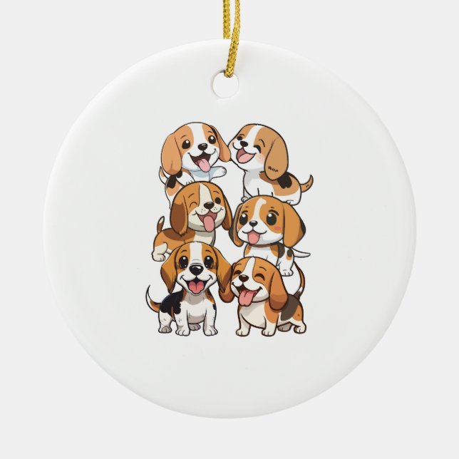 Décoration En Céramique chien beagle joyeux (Devant)
