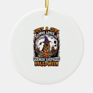 Décoration En Céramique Chien berger allemand Halloween Chapeau de sorcièr