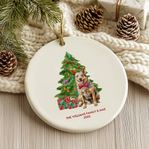 Décoration En Céramique Chien Blue Heeler Noël personnalisé
