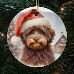 Décoration En Céramique Chien Brown Havanais vintage Santa Hat<br><div class="desc">Appréciez une touche de nostalgie avec notre Vintage Santa Hat Brown Havanese Dog Ceramic Ornament, avec une représentation classique de votre bien-aimé compagnon canin orné d'un chapeau de Père Noël festif. Cet ornement unique ajoute un charme intemporel à votre décor de vacances, capturant l'esprit d'antan avec la chaleur particulière de...</div>