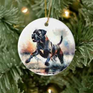 Décoration En Céramique Chien Cane Corso aquarelle