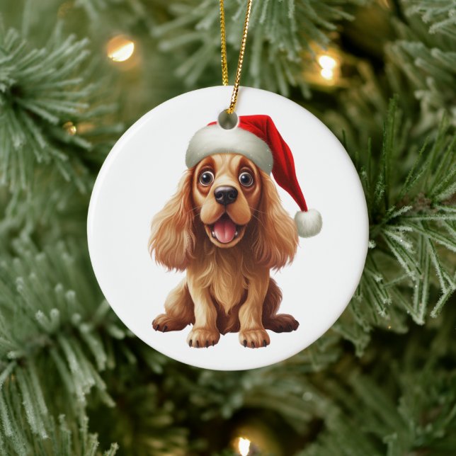 Décoration En Céramique Chien Cocker Spaniel Américain de Fun personnalisé (Arbre)