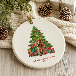 Décoration En Céramique Chien Cocker Spaniel Noël personnalisé