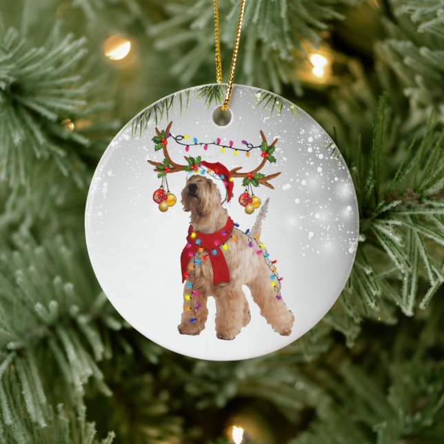 Décoration En Céramique Chien Cute Wheaten Terrier Reindee Animal chiot pe (Arbre)