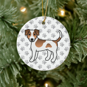 Décoration En Céramique Chien danois-suédois de ferme marron et blanc Chie