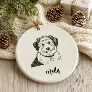 Décoration En Céramique Chien de berger personnalisé Noël