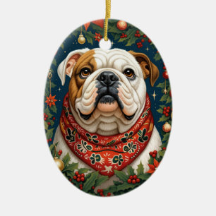 Décoration En Céramique Chien de chien de taureau de Noël