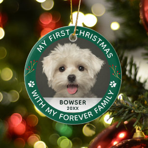 Décoration En Céramique Chien de compagnie Mon premier Noël Photo personna
