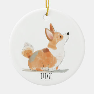 Décoration En Céramique Chien de Corgi
