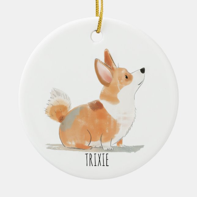 Décoration En Céramique Chien de Corgi (Devant)