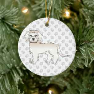 Décoration En Céramique Chien de dessin animé Cream Mini Goldendoodle & Te
