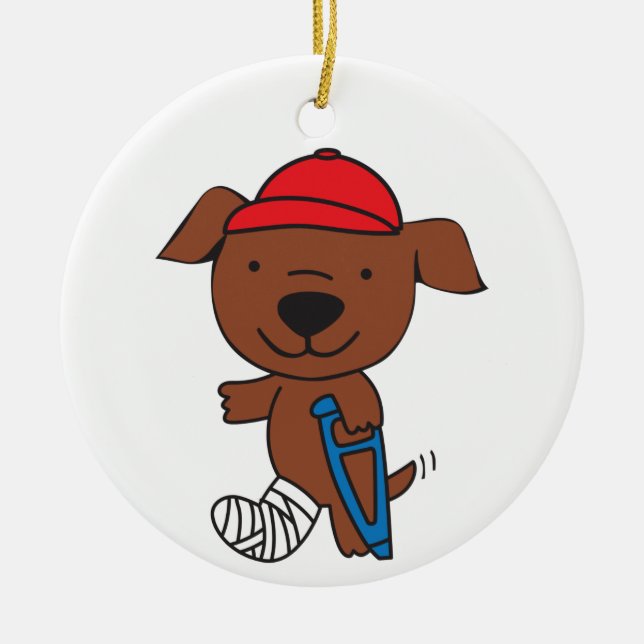 Décoration En Céramique Chien de la jambe cassé (Devant)