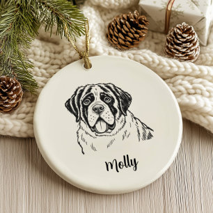 Décoration En Céramique Chien de montagne bernois personnalisé pour Noël