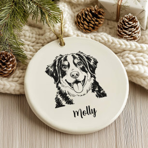 Décoration En Céramique Chien de montagne bernois personnalisé pour Noël