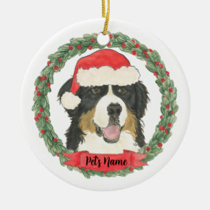 Décoration En Céramique Chien de montagne de Berne Noël personnalisé