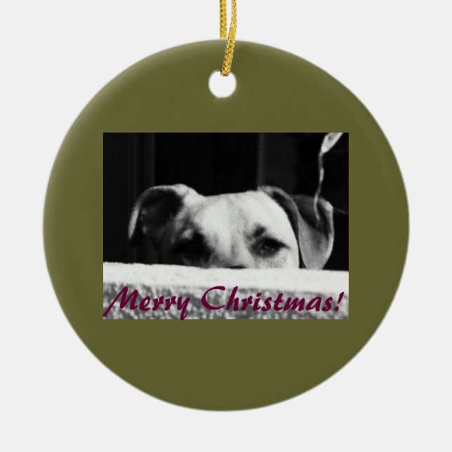 Décoration En Céramique Chien de Noël (Devant)