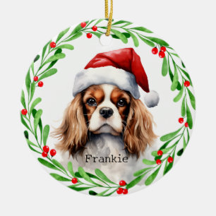 Décoration En Céramique Chien de Noël Cavalier King Charles Spaniel Animal