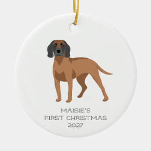 Décoration En Céramique Chien de Noël personnalisé de montagne bavarois