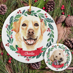 Décoration En Céramique Chien de Noël personnalisé Photo Labrador Retrieve