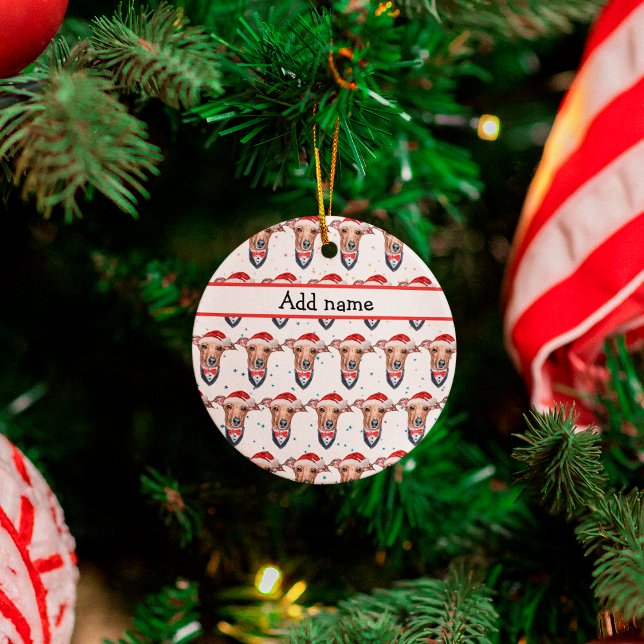 Décoration En Céramique Chien de race italienne Greyhound Noël (Créateur téléchargé)