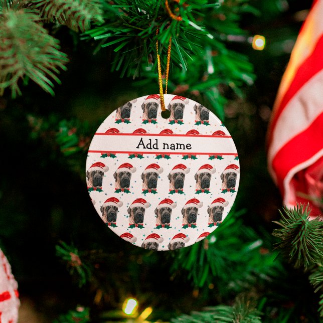 Décoration En Céramique Chien de race Mastiff anglais Noël (Créateur téléchargé)