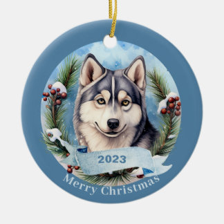 Décoration En Céramique Chien de Sibérie Husky Art Pet