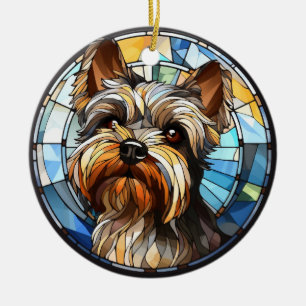 Décoration En Céramique Chien de verre doux Yorkshire Terrier