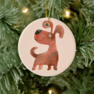 Décoration En Céramique Chien debout animal mignon chiot animal chien