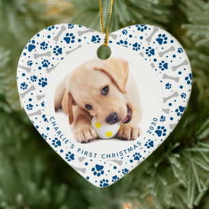 Décoration En Céramique Chien Empreintes de pattes de vacances Os Personna