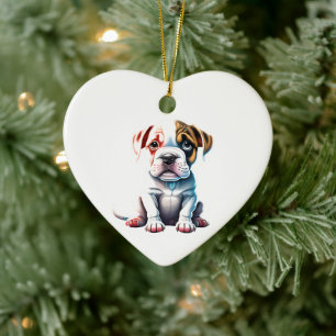 Décoration En Céramique Chien en céramique personnalisé American Bulldog a