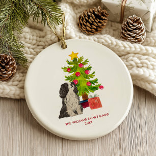 Décoration En Céramique Chien espagnol Noël personnalisé