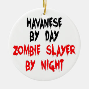 Décoration En Céramique Chien Havanais Zombie Slayer