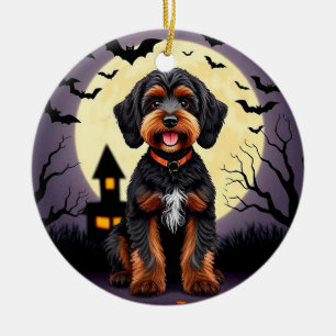 Décoration En Céramique Chien heureux sur le thème d'Halloween