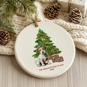 Décoration En Céramique Chien Jack Russell Terrier Noël personnalisé