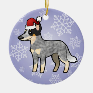 Décoration En Céramique Chien/Kelpie australiens de bétail de Noël