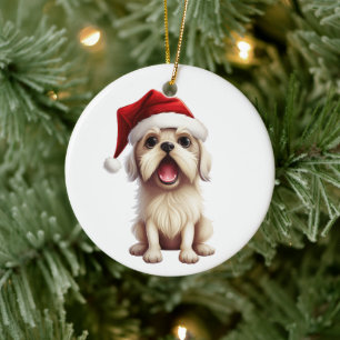 Décoration En Céramique Chien maltais amusant personnalisé