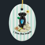 Décoration En Céramique Chien mignon - Summer Beach Black Labrador Retriev<br><div class="desc">Summertime Labrador Retriever - Cute Black Lab pendant des vacances d'été à la plage avec des lunettes de soleil et jouer dans le sable avec un château de sable, seau, pelle, étoile de mer, coquillage, et un soleil souriant heureux avec des lunettes de soleil. Copyright © Angi Laframboise. De mignons...</div>