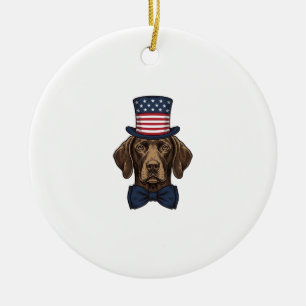 Décoration En Céramique Chien Patriotique Gravure Vintage Design de T-Shir
