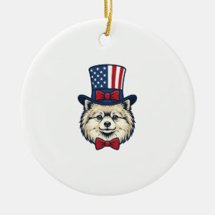 Décoration En Céramique Chien Patriotique Tête Gravure Vintage Design Vect