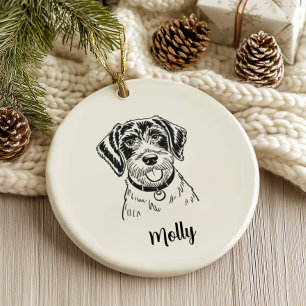 Décoration En Céramique Chien Pointer Personnalisé Noël