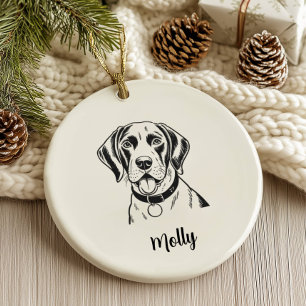 Décoration En Céramique Chien Pointer Personnalisé Noël