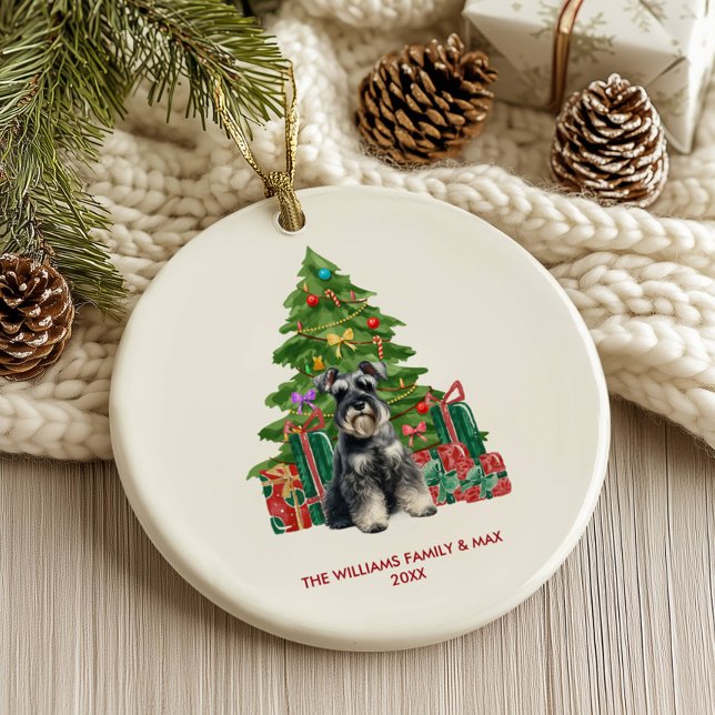 Décoration En Céramique Chien Schnauzer miniature Noël personnalisé (Créateur téléchargé)