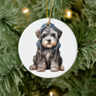 Décoration En Céramique Chien Schnauzer standard personnalisé